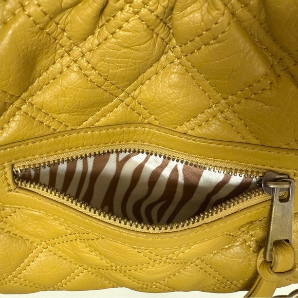 Golden Yellow Quilted Shoulder Bag with Metal Chain Accent Y2K Preppy Colorful - Picture 13 of 13